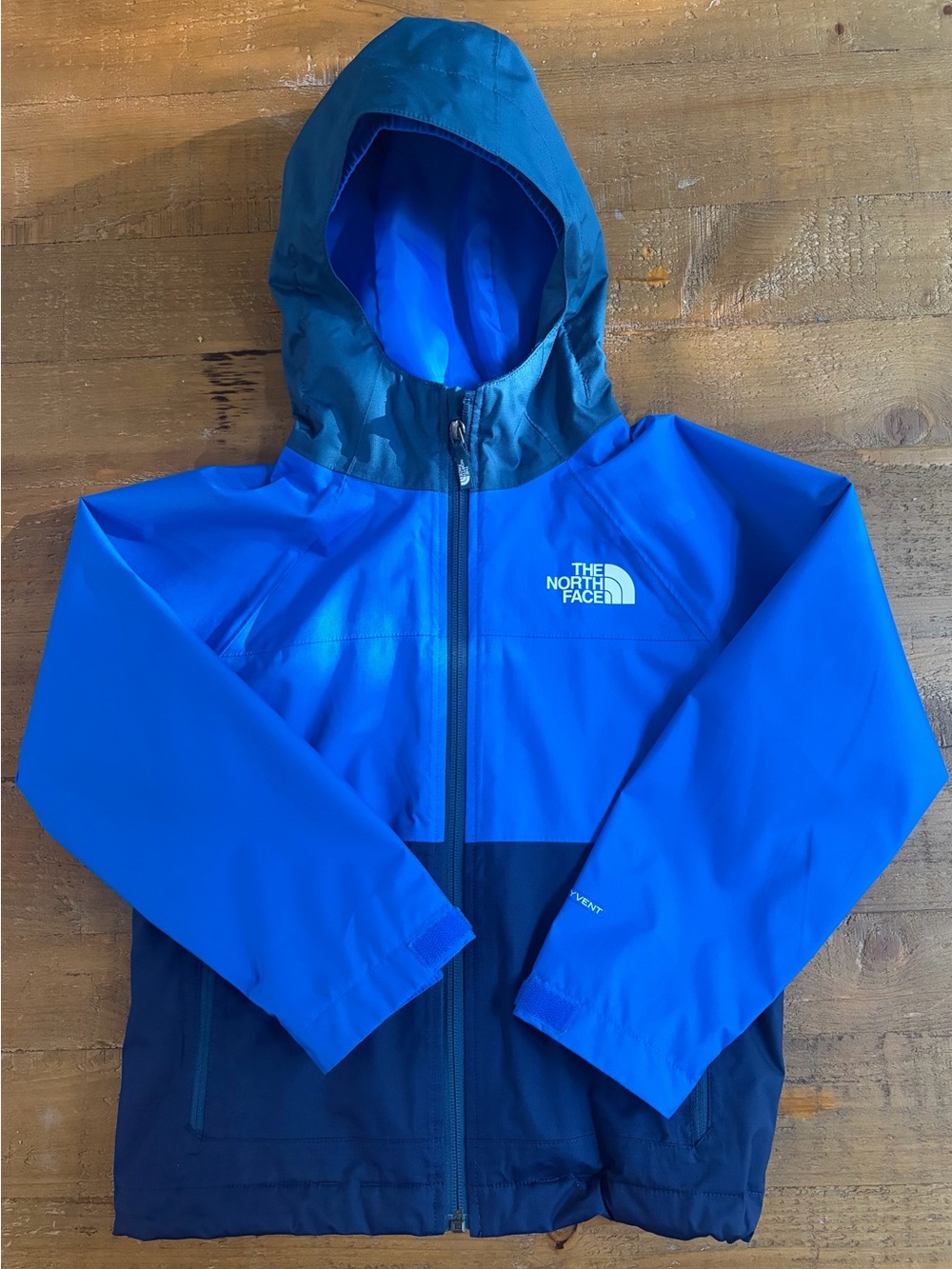The North Face Blue and Navy Kids Hooded Shell Jacket